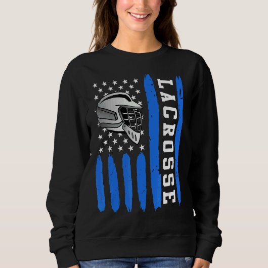 Lacrosse Vlag US Lacrosse Speler 1 Trui (Voorkant)