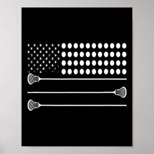 Lacrosse Vlag Verenigde Staten - Funny Lax Player Poster