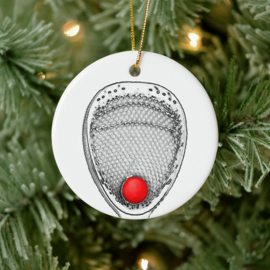 Lacrosse Vrolijk Lax-mas Kerstmis Keramisch Ornament (Boom)