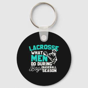 Lacrosse Wat Mannen Doen Tijdens Jongens Baseball Sleutelhanger