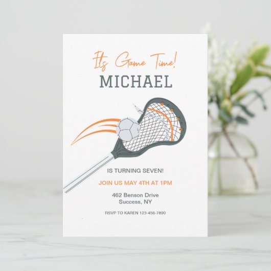 Lacrosse Wedstrijd Kaart (Staand voorkant)