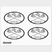 Lacrosse witte goalie sticks met GOALIE Ovale Sticker (Vel)