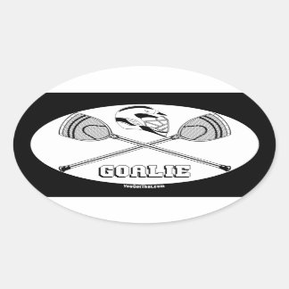 Lacrosse witte goalie sticks met GOALIE Ovale Sticker