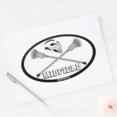 Lacrosse witte stokjes middenveld ovale sticker (Envelop)