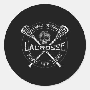 Lacrosse wordt legaal geslagen door mensen met tek ronde sticker