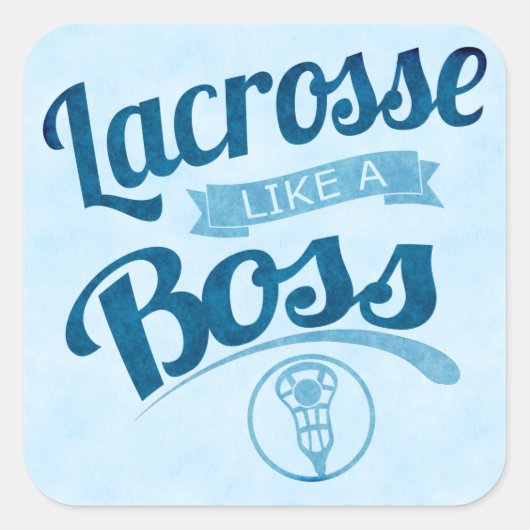 lacrossen als een baas vierkante sticker (Voorkant)
