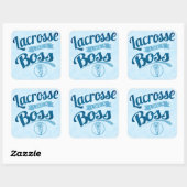 lacrossen als een baas vierkante sticker (Vel)