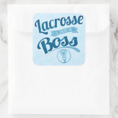 lacrossen als een baas vierkante sticker (Tas)