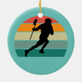 Lacrosser Lacrosse Stick Protective Goal Ball Keramisch Ornament (Achterkant)