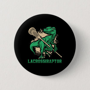 Lacrossiraptor Lacrosse Speler Lax Liefhebber Spor Ronde Button 5,7 Cm