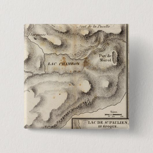 Lacs vulcaniques vierkante button 5,1 cm (Voorkant)