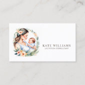 Lactatie Consultant Monogram Waterverf Visitekaartje (Voorkant)