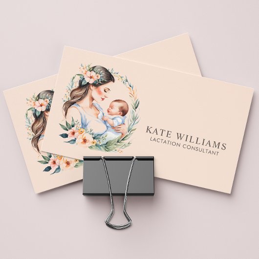 Lactatie Consultant Monogram Waterverf Visitekaartje
