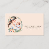 Lactatie Consultant Monogram Waterverf Visitekaartje (Voorkant)