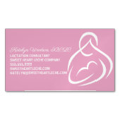 Lactatie Consultant Roze Borstvoeding Klasse Magnetisch Visitekaartje (Voorkant)