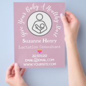 Lactation Consultant Breastfeeding Rainbow Pink Flyer (Hand)