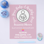 Lactation Consultant Breastfeeding Rainbow Pink Flyer (Enkel)