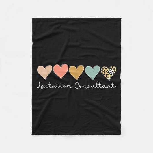 Lactation Consultant Leopard Heart, Valentine's Da Fleece Deken (Voorkant)