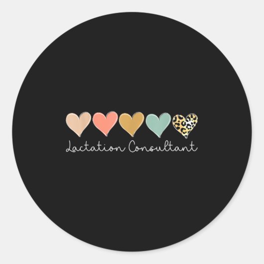Lactation Consultant Leopard Heart, Valentine's Da Ronde Sticker (Voorkant)