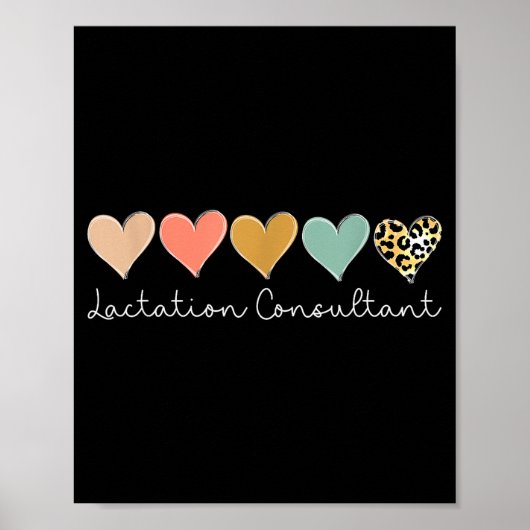 Lactation Consultant Leopard Heart, Valentines Day Poster (Voorkant)