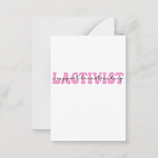 Lactivist Ik steun borstvoedingsbewustzijn week Notitiekaartje (Voorkant)