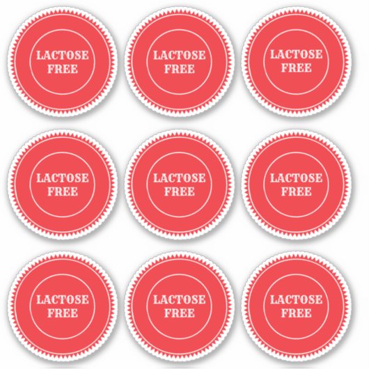 Lactose Free Allergy Safe Culinair Sticker (Voorkant)