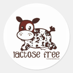 Lactose Free Brown Cow Ronde Sticker