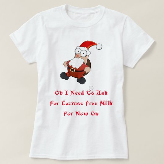 Lactose Free Milk Santa T-shirt (Design voorkant)