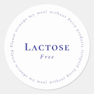 Lactose-Free Request Sticker, White - Navy Ronde Sticker