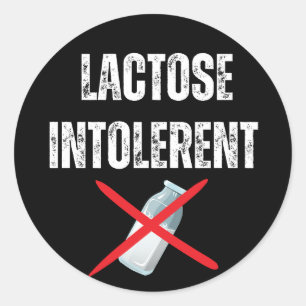 Lactose intolerant ronde sticker