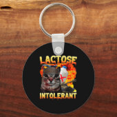 Lactose Intolerant Silly Cat Meme Funny Saying Cat Sleutelhanger (Voorkant)