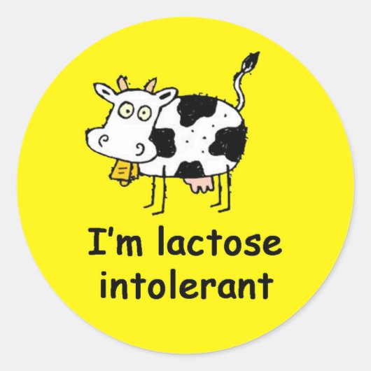 Lactose-intolerante allergie alert ronde sticker (Voorkant)