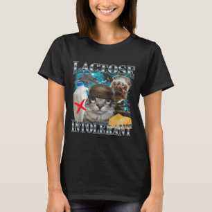 Lactose-intolerante domme kat meme grappige spreuk t-shirt