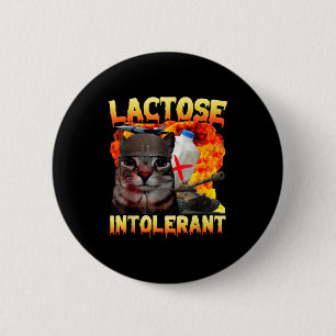 Lactose-intolerante Dwaze Kattenmeme Grappige Uits Ronde Button 5,7 Cm