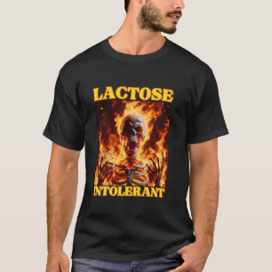 Lactose-intolerante Funny Cringe Hard Skelet meme T-shirt