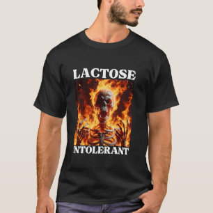 Lactose-intolerante Funny Cringe Hard Skelet meme T-shirt
