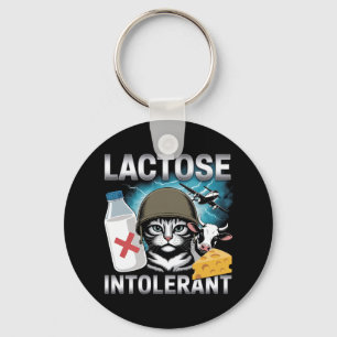 Lactose Intolerante Kat Grappige Melk Kaas Koe Sleutelhanger