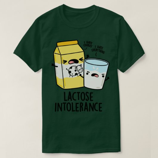 Lactose intolerantie Funny Milk Pun 1 T-shirt (Design voorkant)