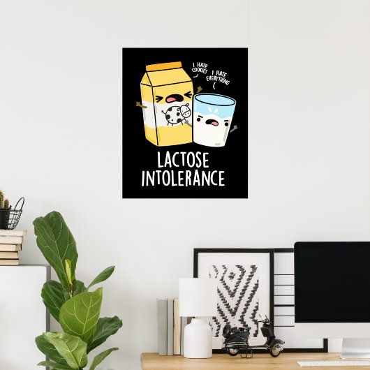 Lactose Intolerantie Grappige Melkwoordspeling Don Poster (Thuiskantoor)