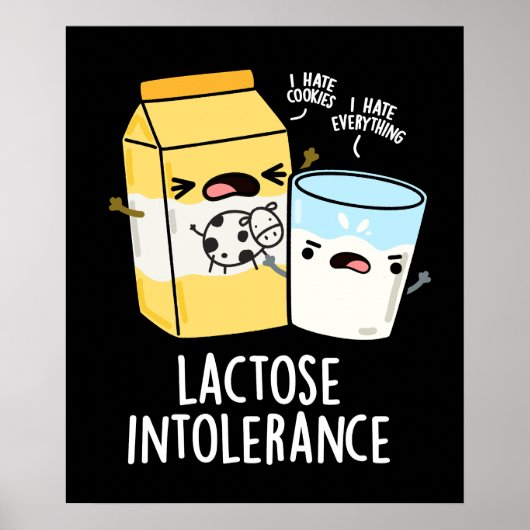 Lactose Intolerantie Grappige Melkwoordspeling Don Poster (Voorkant)