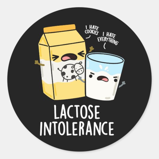 Lactose Intolerantie Grappige Melkwoordspeling Don Ronde Sticker (Voorkant)