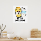 Lactose Intolerantie Grappige Melkwoordspeling Poster (Keuken)