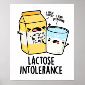 Lactose Intolerantie Grappige Melkwoordspeling Poster (Voorkant)