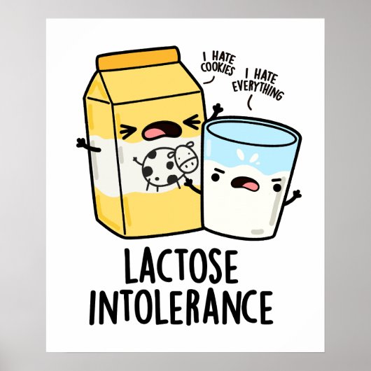 Lactose Intolerantie Grappige Melkwoordspeling Poster (Voorkant)