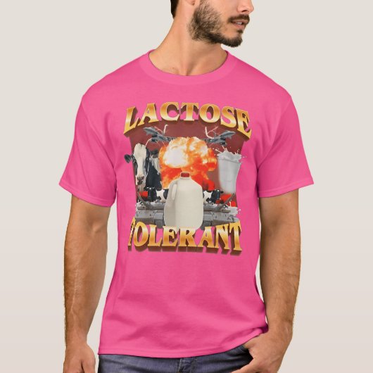 Lactose-intolerantie meme t-shirt (Voorkant)