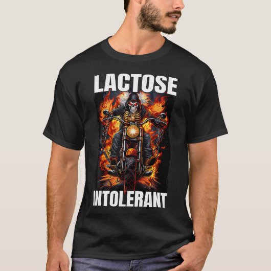 Lactose-intolerantie skelet lactose-intolerantie t-shirt (Voorkant)