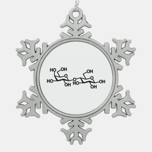 Lactose Melkstructuur Tin Sneeuwvlok Ornament (Voorkant)
