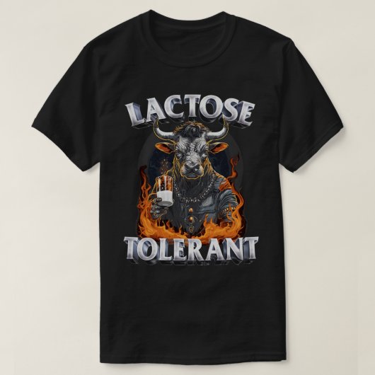 Lactose tolerant origineel metaalontwerp t-shirt (Design voorkant)