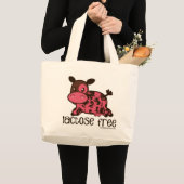 Lactose Vrij Roze Koe Grote Tote Bag (Voorkant (product))