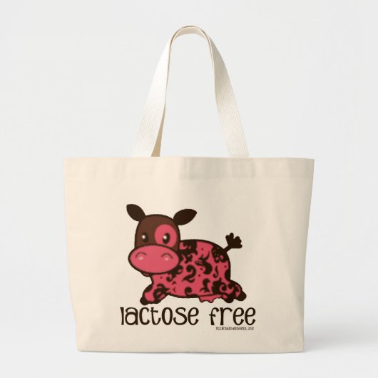 Lactose Vrij Roze Koe Grote Tote Bag (Voorkant)